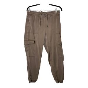 Banana Republic Brown Woven Jogger Pants Cargo Khaki Utility Small Petite SP